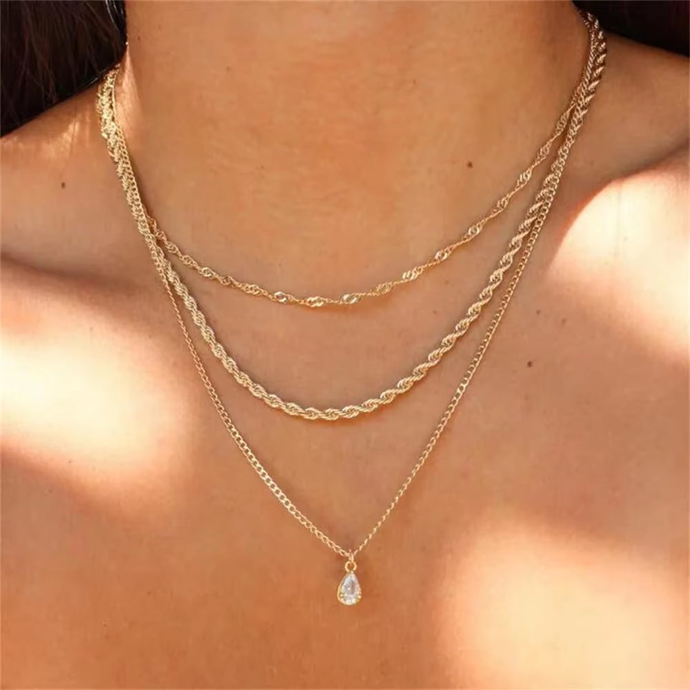 Vintage Punk Gold-plate Thick Chain Head Portrait Coin Pendant Necklace For Women