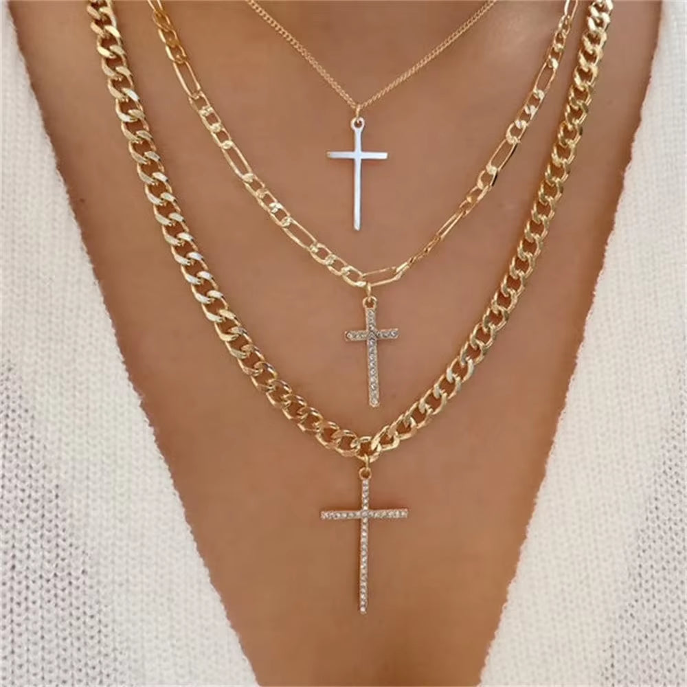 Vintage Punk Gold-plate Thick Chain Head Portrait Coin Pendant Necklace For Women