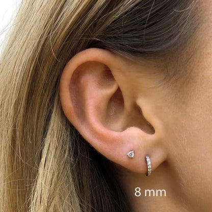 Lumière Mini Crystal Hoops – Sleek Shine in a Subtle Spark